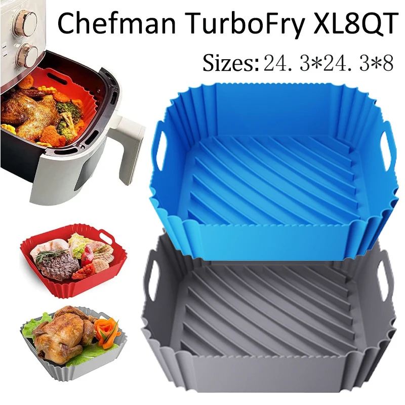 Air Fryer Silicone Pot Liner - ขนาดใหญ่ Air Fryer ซิลิโคนตะกร้าถาดหม้อ Square Non-stick