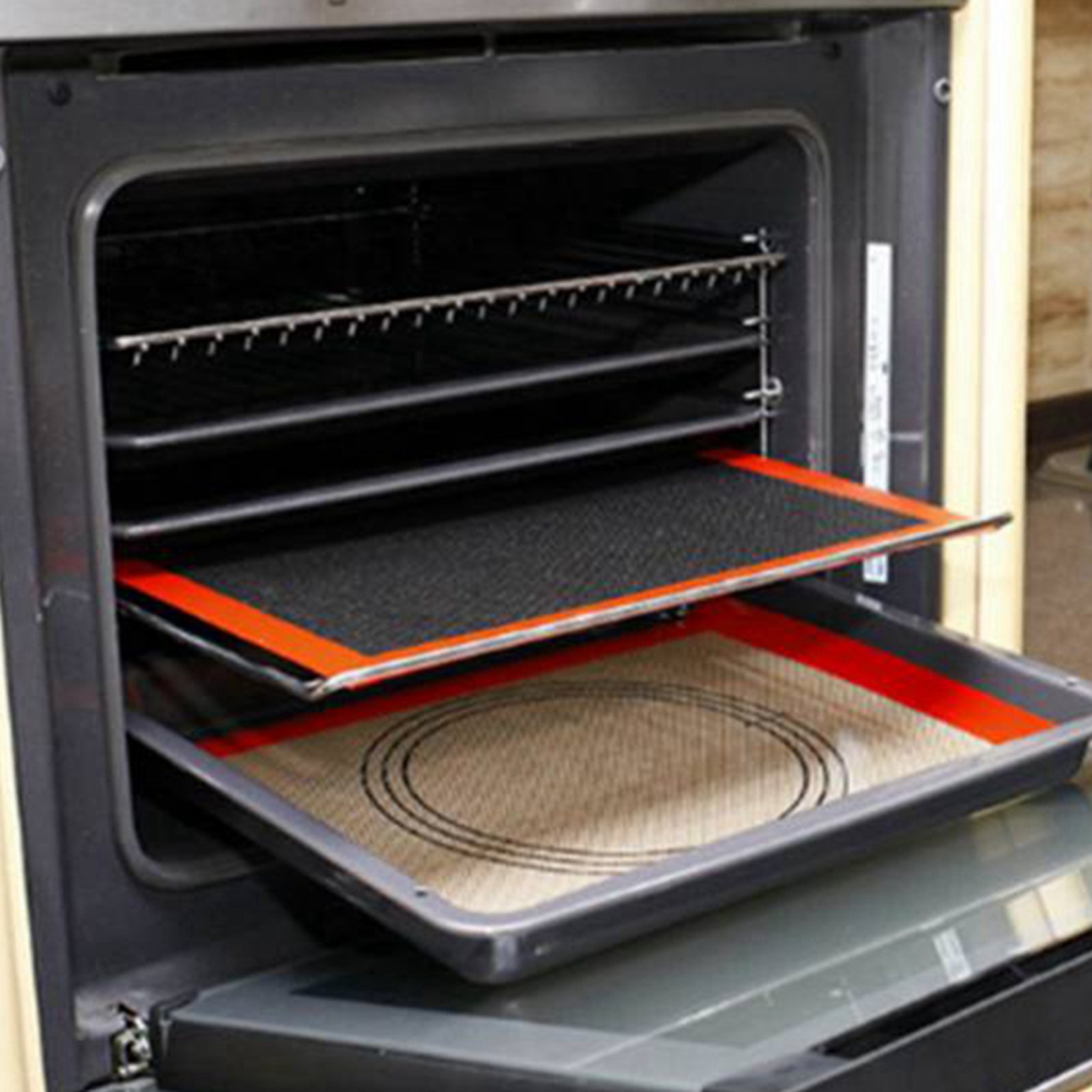 Kitchen Appliances - SYW-อุปกรณ์เสริมสำหรับการอบขนมปัง/บิสกิต/ในครัว แผ่นรองอบซิลิโคนแบบมีรู แผ่นรองอบกันติดสำหรับเตาอบ 6 ชิ้น