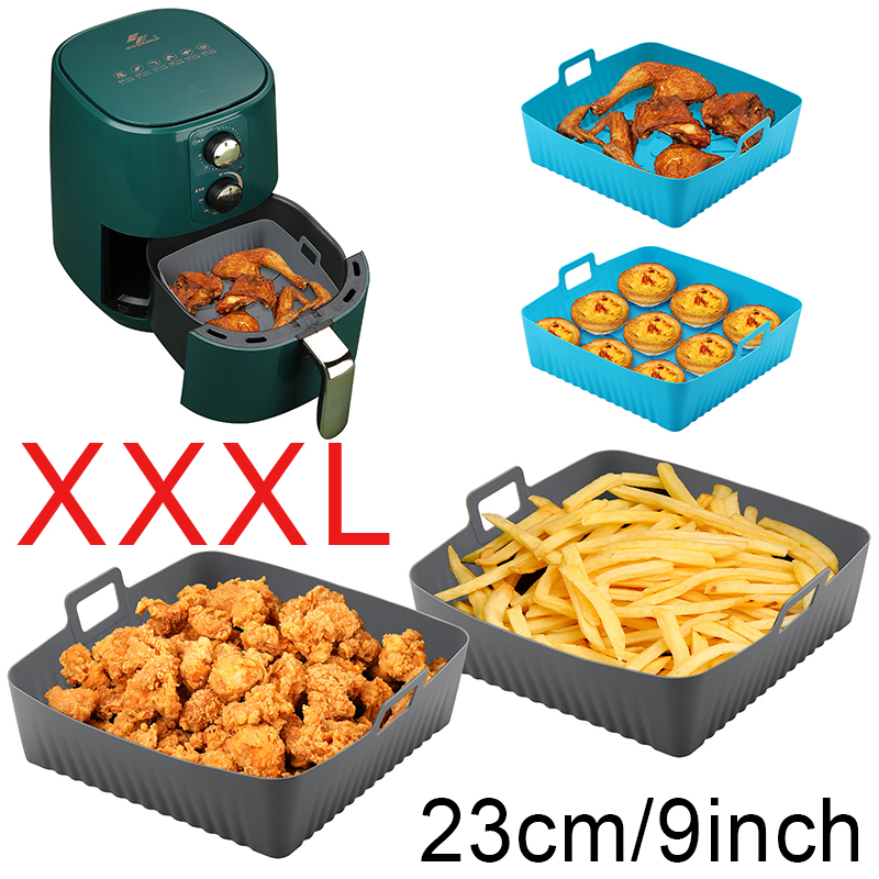 Air Fryer Silicone Pot Liner - สแควร์ขนาดใหญ่ซิลิโคน Air Fryer Liners แม่พิมพ์สําหรับ 6-8QT