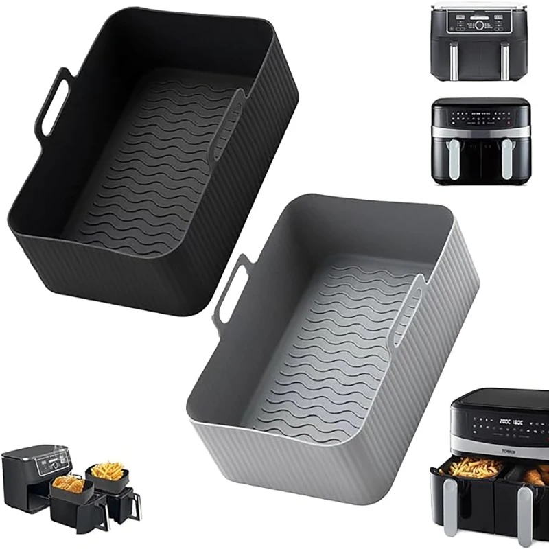 Air Fryer Silicone Pot Liner - หม้อซิลิโคนรองหม้อหม้อทอด Air fryer อุปกรณ์เสริมสำหรับหม้อทอดไร้น้ำมันถาดสำหรับอบในเตาตะกร้าซิลิโคนอุปกรณ์เสริมสำหรับหม้อทอดไร้อากาศ