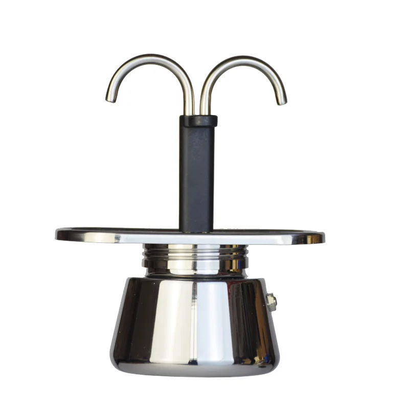 Small Appliances - หม้อต้มกาแฟขนาดเล็ก200มล. หม้อต้มกาแฟทำจากสเตนเลสหลอดคู่304กาต้มน้ำจากอิตาลีหม้อเอสเพรสโซแบบใช้มือหม้อใส่กาแฟ