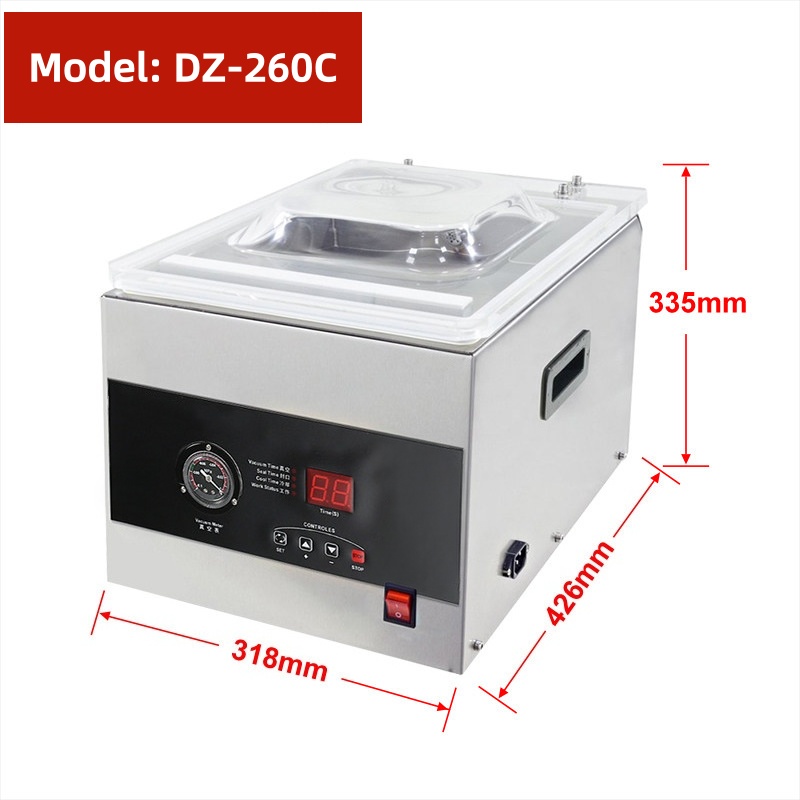 Food Vacuum Sealer Machine - เครื่องซีลสูญญากาศแบบตั้งโต๊ะสำหรับใช้งานเชิงพาณิชย์ เครื่องแพ็คสูญญากาศดิจิตอลสำหรับบรรจุภัณฑ์เนื้อสัตว์ อาหาร และผลไม้เพื่อการเก็บรักษา