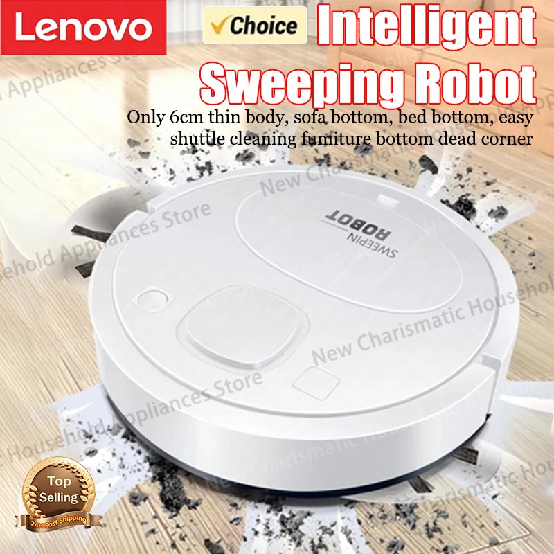 Small Appliances - เลอโนโวหุ่นยนต์กวาดอัจฉริยะรุ่นใหม่เครื่องทำความสะอาดบ้านอัตโนมัติแบบ USB เครื่องดูดฝุ่นอัตโนมัติขนาดเล็กเครื่องใช้ในครัวเรือน