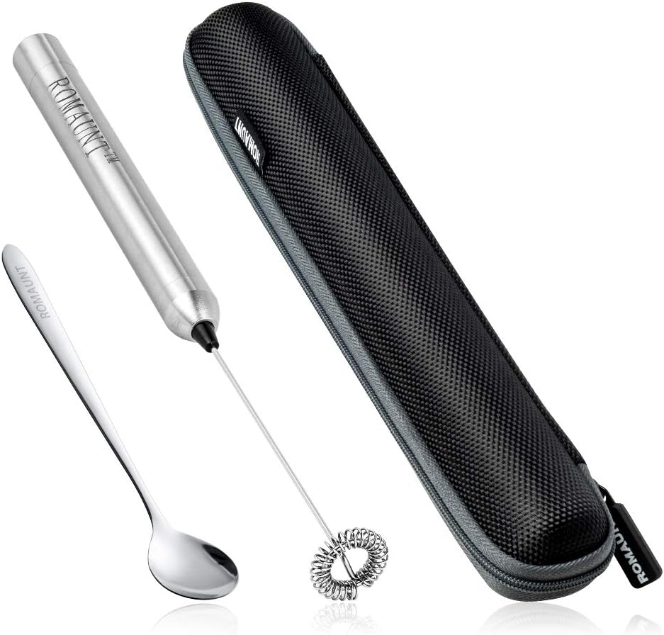 Electric Milk Frother Handheld - เครื่องตีฟองนมแบบมือถือ ใช้แบตเตอรี่ พกพาสะดวก ทำจากสแตนเลส