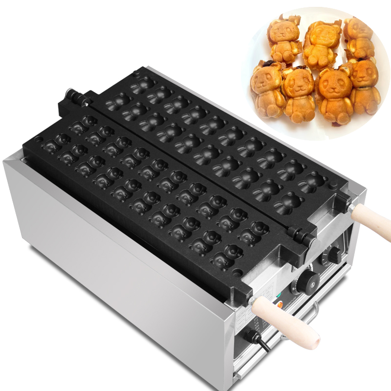 Mini Waffle Maker Machine - เครื่องทำวาฟเฟิลไท่ยากิรูปหมี 20 ชิ้น แบบพาณิชย์ เคลือบสแตนเลส เครื่องทำวาฟเฟิลมินิ