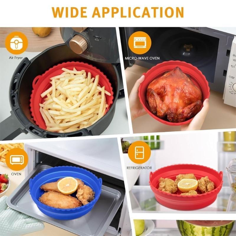 Air Fryer Silicone Pot Liner - D0AB 2-Pack Air FryerซิลิโคนLinersหม้อตะกร้าสำหรับAir Fryerเตาอบอุปกรณ์เสริม