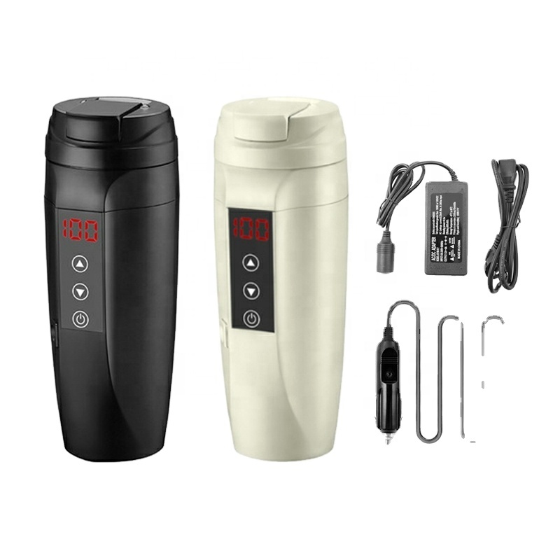 Electric Kettle Temperature Control - แก้วน้ำอัจฉริยะสำหรับเดินทาง ทำจากสแตนเลส 304 พร้อมระบบทำความร้อน 12V/24V ควบคุมอุณหภูมิด้วยไฟฟ้า