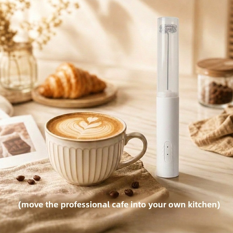 Electric Milk Frother Handheld - เครื่องตีฟองนมแบบมือถือสำหรับทำลาเต้ เครื่องผสมเครื่องดื่มไฟฟ้าแบบชาร์จได้ เครื่องตีไข่
