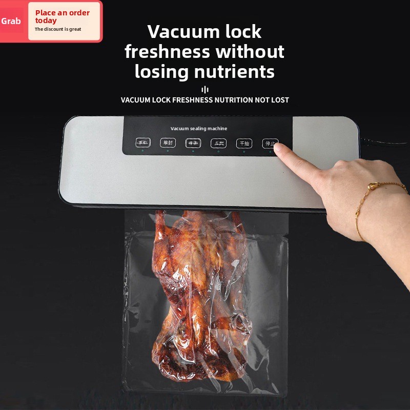 Food Vacuum Sealer Machine - การซีลสูญญากาศ, คอมเพรสเซอร์, บรรจุภัณฑ์อาหารในครัวเรือน, การซีลพลาสติก, การซีล