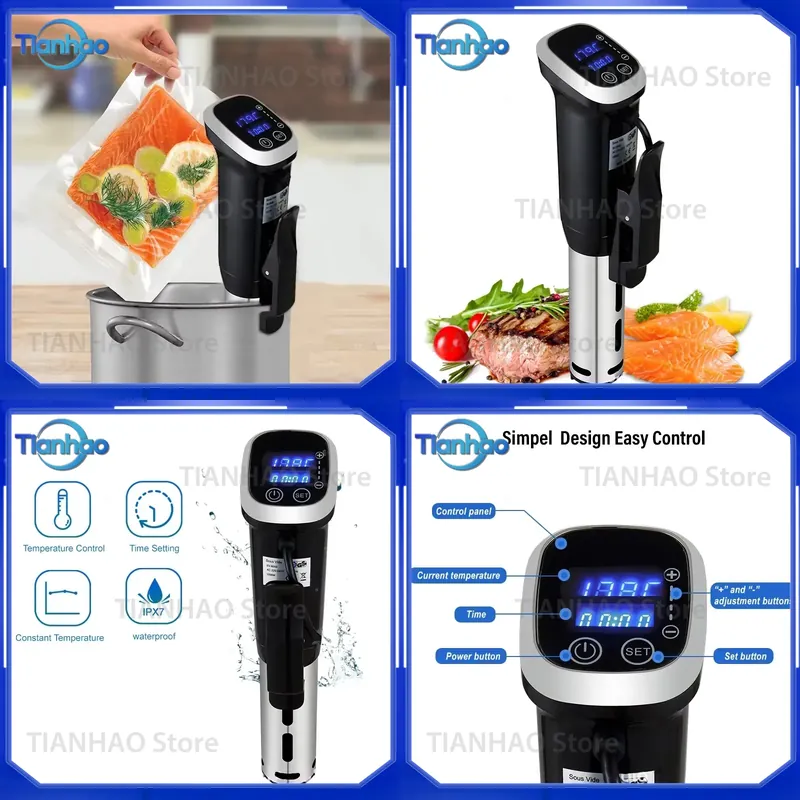Digital Sous Vide Precision Cooker - เครื่องปรุงอาหารแบบ Sous Vide กันน้ำระดับ IPX7 พร้อมระบบหมุนเวียนน้ำสำหรับการปรุงอาหารแบบสุญญากาศ