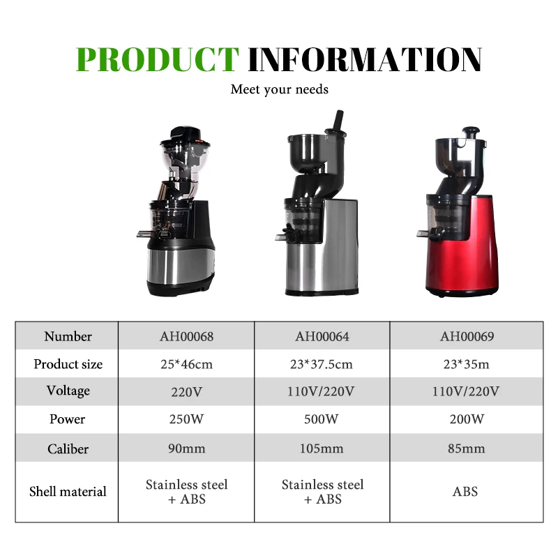 Electric Slow Juicer Cold Press - เครื่องคั้นน้ำผลไม้แบบอัตโนมัติ เครื่องคั้นน้ำส้มแบบสกัดเย็น เครื่องคั้นน้ำผลไม้เชิงพาณิชย์แบบปากกว้าง