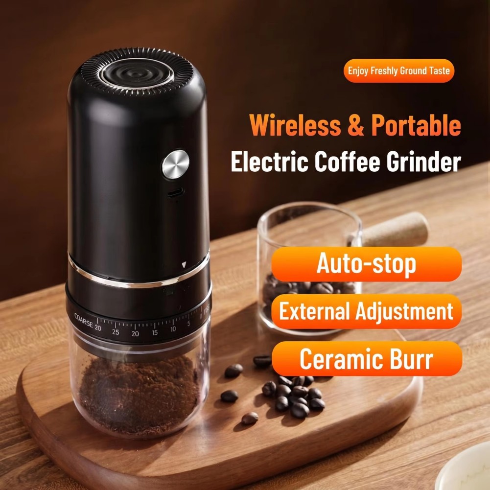 Coffee Bean Grinder Electric - เครื่องบดเมล็ดกาแฟไฟฟ้าแบบกรวยปรับระดับได้ สำหรับเอสเพรสโซและดริปด้วยมือ บดละเอียดสม่ำเสมอเพื่อรสชาติที่ดีขึ้น