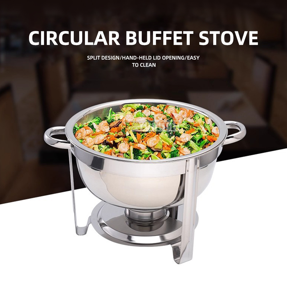 Small Appliances - เตาบุฟเฟ่ต์ทรงกลมสแตนเลส LS-RG835 7 ลิตร พร้อมฉนวนกันความร้อน สำหรับอาหารขนาดเล็ก