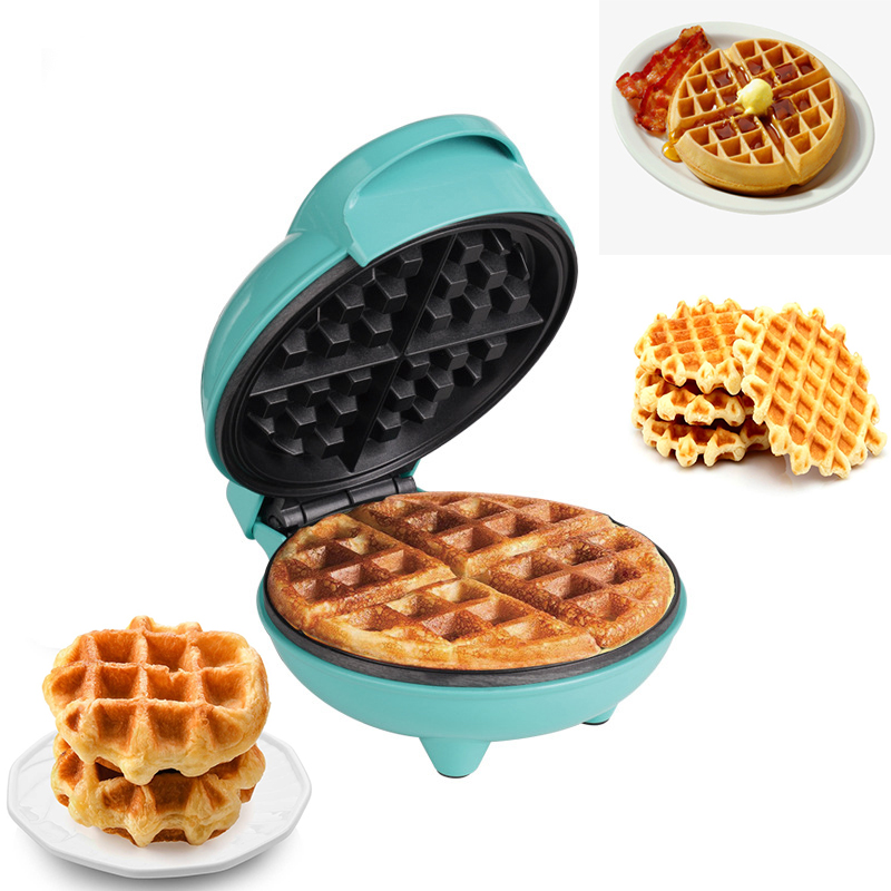 Mini Waffle Maker Machine - มินิแบบพกพาไฟฟ้าย่างวาฟเฟิลที่ทำแพนเค้กเค้กขนมเค้กอาหารเช้า Maker เบเกอรี่ Multifunctional Peralatan Rumah