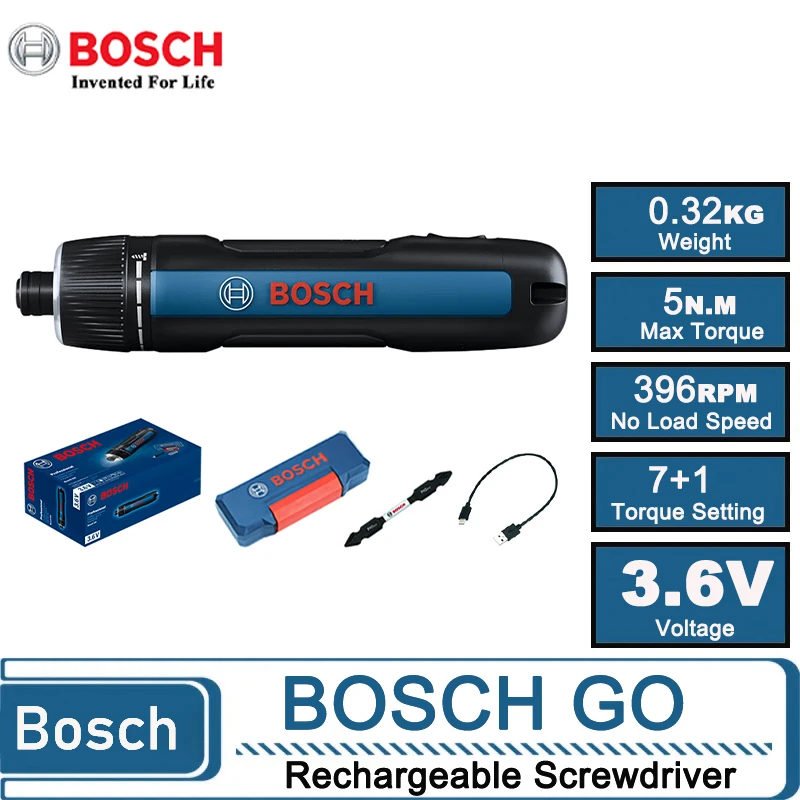 Home Appliances - ไขควงไฟฟ้าไร้สาย Bosch GO 3, แบตเตอรี่ลิเธียม 3.6V