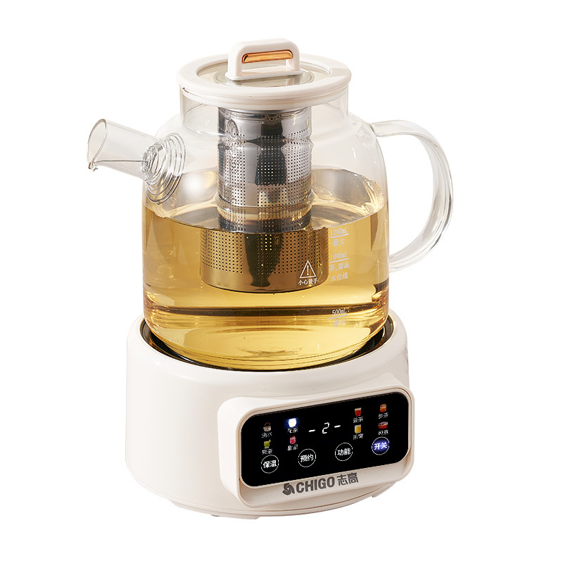 Electric Kettle Temperature Control - กาต้มน้ำไฟฟ้าอเนกประสงค์ 600W ควบคุมอุณหภูมิ กาต้มน้ำแก้วลายดอกไม้ สำหรับใช้ในบ้าน ตั้งเวลาได้