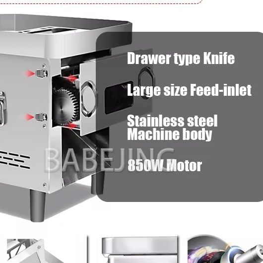Automatic Meat Slicer Home - เครื่องตัดเนื้อสแตนเลสอเนกประสงค์ เครื่องหั่นเนื้อวัวอัตโนมัติเต็มรูปแบบ ใช้ในครัวเรือน เครื่องหั่นอาหาร