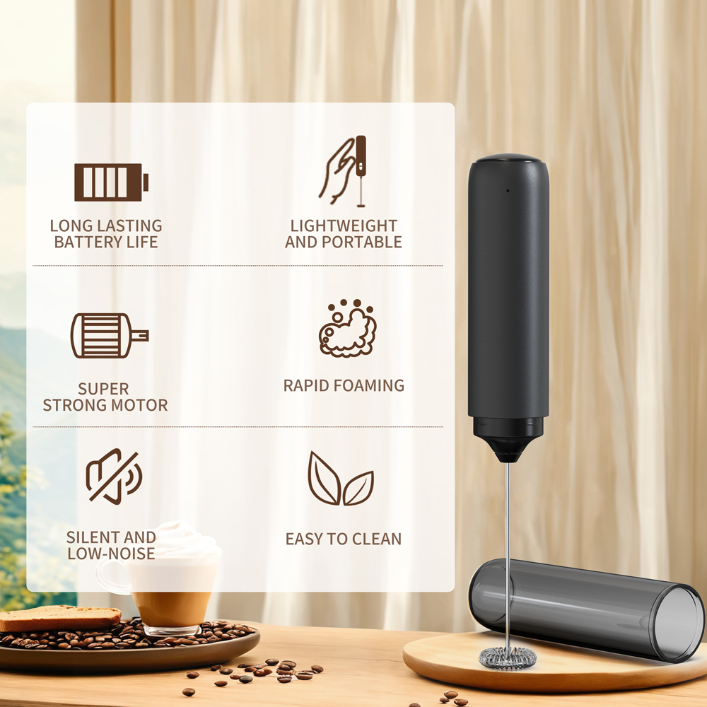 ห้องครัวที่มีประสิทธิภาพStirre - Electric Milk Frother Handheld บทวิจารณ์และราคา
