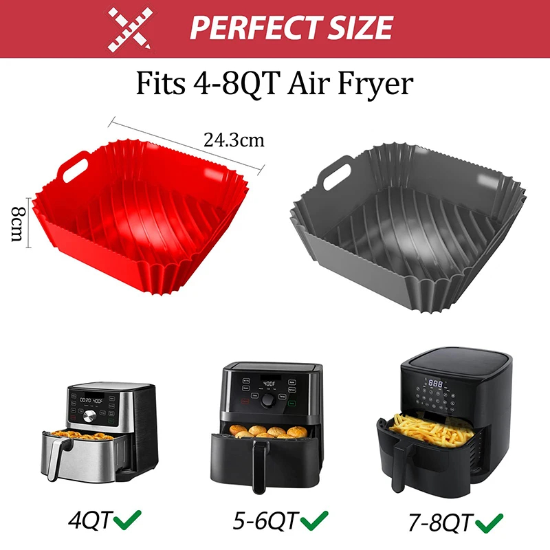 ขนาดใหญ่ Air Fryer ซิลิโคนตะกร - Air Fryer Silicone Pot Liner บทวิจารณ์และราคา
