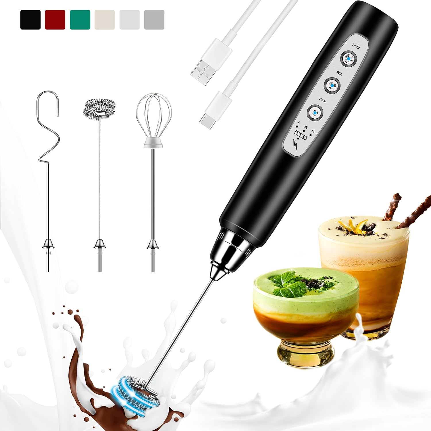 เครื่องตีฟองนมแบบชาร์จไฟได้, เ - Electric Milk Frother Handheld บทวิจารณ์และราคา