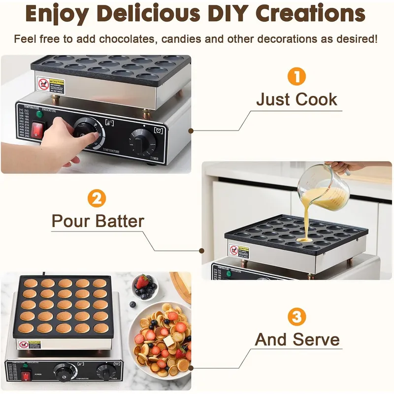 เครื่องทำแพนเค้กขนาดเล็กเชิงพา - Mini Waffle Maker Machine บทวิจารณ์และราคา