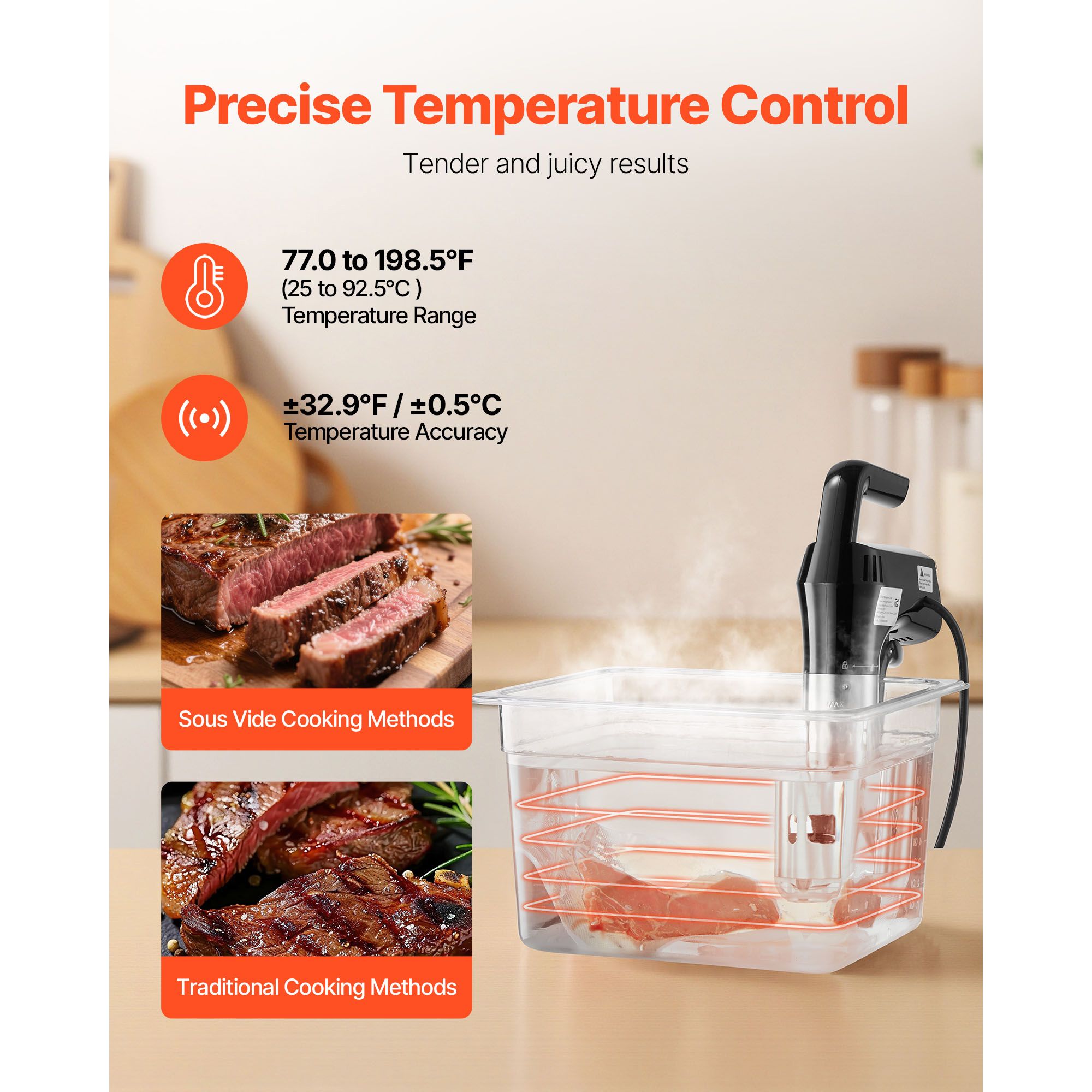 เครื่องปรุงอาหารซูวีดแบบแม่นยำ - Digital Sous Vide Precision Cooker บทวิจารณ์และราคา