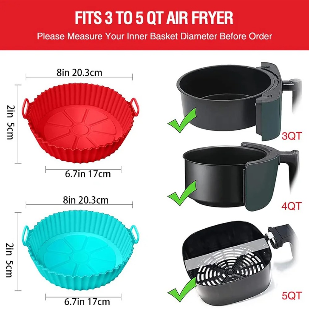 ตะกร้าซิลิโคนสำหรับหม้อทอดไร้น - Air Fryer Silicone Pot Liner บทวิจารณ์และราคา