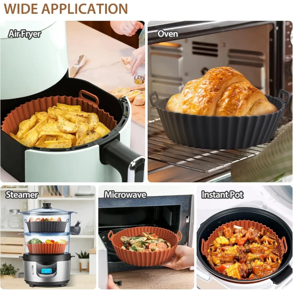 ตะกร้าซิลิโคนสำหรับหม้อทอดไร้น - Air Fryer Silicone Pot Liner บทวิจารณ์และราคา