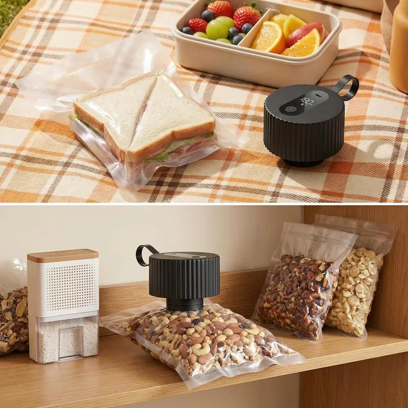 เครื่องซีลสูญญากาศแบบมือถือ 3- - Food Vacuum Sealer Machine บทวิจารณ์และราคา