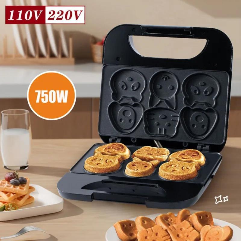 เครื่องทำบิสกิตการ์ตูนสำหรับใช - Mini Waffle Maker Machine บทวิจารณ์และราคา